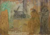 Jacek Malczewski, UPADEK CHRYSTUSA POD KRZYŻEM, olej, tektura naklejona na tekturę