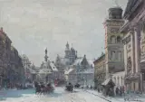 WARSZAWA. WIDOK NA PLAC ZAMKOWY by Władysław Chmieliński, olej, płótno, sold Mar 2019