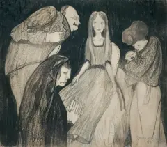Stanisław Ignacy Witkiewicz, Kompozycja figuralna, 1911, węgiel, papier