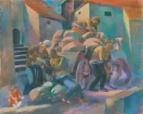 Wacław Borowski, PRACA, 1922, pastel, papier naklejony na tekturę