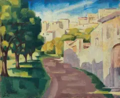CAGNES. ULICZKA II by Władysław Lam, 1925, olej, płótno, sold Mar 2019