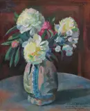PEONIE by Maurycy Medrzycki, olej, płótno, offered Mar 2019