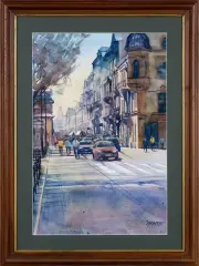 Jerzy Boberski, KRAKÓW. SZPITALNA, akwarela, papier