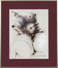 Andrzej Domżalski, AKT, 1989, gwasz, tusz, pastel, papier