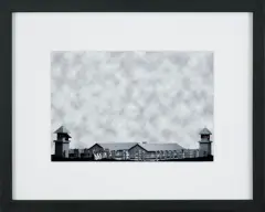 Zbigniew Libera, WIEŻYCZKI I BARAKI, Z TEKI „ALBUM DES KZL LEGO”, fotografia czarno-biała