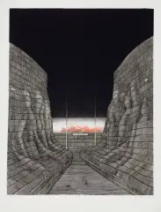 Andrzej Pietsch, MILCZENIE C, 1980, akwaforta, akwatinta, papier