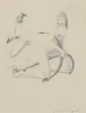 Jerzy Skarżyński, SCENA EROTYCZNA, ołówek, papier kremowy