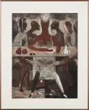 Konrad Srzednicki, KIEŁBIE WE ŁBIE, 1971, akwaforta, akwatinta barwna, papier