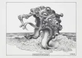 NARODZINY OKOGŁOWA by Jacek Yerka, 2018, ołówek, karton, sold Jan 2019