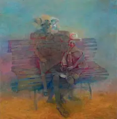 Zdzisław Beksiński, WT, 1989, olej, płyta pilśniowa