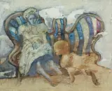 Jan Lebensztejn, DRUGIE CESARSTWO, 1966, tusze pióro, pędzel, lawowanie, pastel, papier