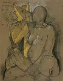 MIŁOŚĆ DO GEOMETRII III by Franciszek Starowieyski, 2007, pastel, papier, sold Dec 2018
