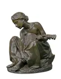 Enrico Glicenstein, DZIEWCZYNKA Z MANDOLINĄ, 1897, brąz patynowany