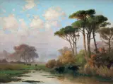 Henryk Cieszkowski, PINIE NAD WODĄ, po 1858, olej, płótno