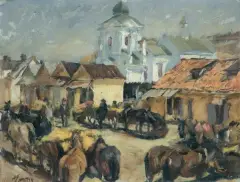 Marcin Kitz, TARG, 1929 [?], olej, płótno naklejone na karton