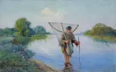 RYBAK by Wiktor Korecki, olej, płótno, sold Dec 2018