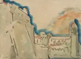 Leopold Gottlieb, PEJZAŻ, akwarela, papier