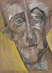 Stanisław Ignacy Witkiewicz, PORTRET KOBIETY, 3 maja 1928, pastel, papier brązowy naklejony na tekturę