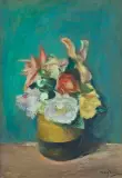 KWIATY W WAZONIE by Henryk Hayden, olej, płyta, sold Dec 2018