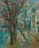 PARYŻ. WIDOK Z WYSPY ŚW. LUDWIKA NA KATEDRĘ... by Jakub (Jacques) Zucker, olej, płótno, sold Dec 2018