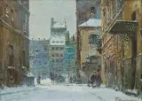 ULICA NOWOMIEJSKA Z WIDOKIEM NA RYNEK... by Władysław Chmieliński, olej, płótno, sold Dec 2018