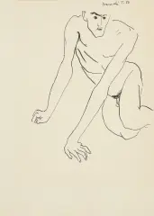 AKT MĘSKI by Tadeusz Brzozowski, 1950, tusz pióro, papier kremowy, offered Nov 2018
