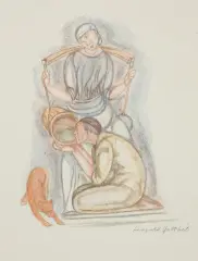 Leopold Gottlieb, POJENIE SPRAGNIONEGO, litografia barwna, papier
