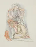 Leopold Gottlieb, POJENIE SPRAGNIONEGO, litografia barwna, papier