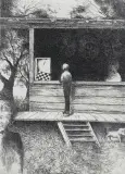 Grzegorz Moryciński, Strzelnica, 1978, akwaforta, papier