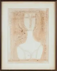 Adam Niemczyc, ALMA CUDOWNIE WRÓŻY ..., 1966, tusz sepia, gwasz, papier kremowy żeberkowy