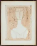 Adam Niemczyc, ALMA CUDOWNIE WRÓŻY ..., 1966, tusz sepia, gwasz, papier kremowy żeberkowy