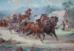 SZALONA JAZDA (GÓRALE) by Władysław Chmieliński, olej, płótno, sold Nov 2018