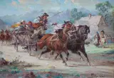 SZALONA JAZDA (GÓRALE) by Władysław Chmieliński, olej, płótno, sold Nov 2018