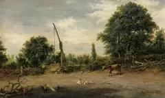 Adam Wiktor Malinowski, Podwórze, 1890, olej, płótno
