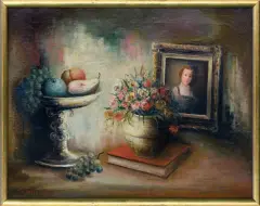 Marc Sterling, Martwa natura z portretem, 1929, olej, płótno