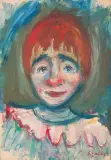 Klown by Jakub (Jacques) Zucker, tempera, gwasz, papier (karton), offered Nov 2018