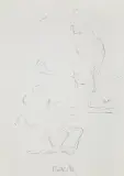 BEZ TYTUŁU (SZKIC DO OBRAZU) by Zdzisław Beksiński, ołówek, papier, sold Oct 2018