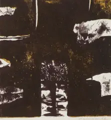 KOMPOZYCJA by Jan Tarasin, 1960, litografia barwna, papier, sold Oct 2018