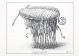 Ratlerek z Prekambru by Jacek Yerka, 2018, ołówek, karton, sold Oct 2018