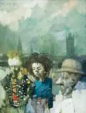 OBRAZ 1113 (LONDYŃSKI) by Jerzy Duda-Gracz, 1987, olej, płótno, sold Oct 2018