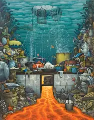 KUCHNIA OCEANICZNA by Jacek Yerka, 1998, akryl, płótno, sold Oct 2018