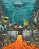 KUCHNIA OCEANICZNA by Jacek Yerka, 1998, akryl, płótno, sold Oct 2018