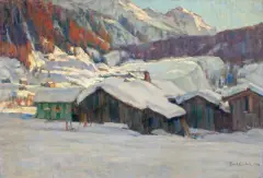 ZIMA W GÓRACH by Paul Eduard Crodel, 1918, olej, płótno, sold Oct 2018