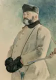 KSIĄŻĘ ANTONI WILHELM RADZIWIŁŁ NA POLOWANIU by Julian Fałat, akwarela, papier, sold Oct 2018