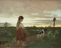 POWRÓT ZE SPACERU by Antoni Kozakiewicz, ok. 1880, olej, płótno, offered Oct 2018