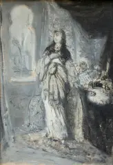 Maurycy Gottlieb, RECHA (SZKIC), 1877, olej, płótno naklejone na tekturę