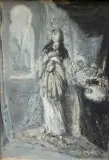 Maurycy Gottlieb, RECHA (SZKIC), 1877, olej, płótno naklejone na tekturę