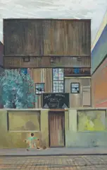 KURYTYBA. CHŁOPIEC GRAJĄCY W PIŁKĘ... by Rafał Malczewski, 1942, tempera, karton, sold Oct 2018