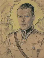 Stanisław Ignacy Witkiewicz, PORTRET ARYSTARCHA LASZENKO, MAJORA WP, 1935, pastel, papier beżowy