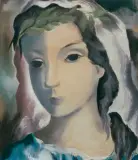 Alice Halicka, PORTRET DZIEWCZYNY, ok. 1935-1938, pastel, gwasz, karton
